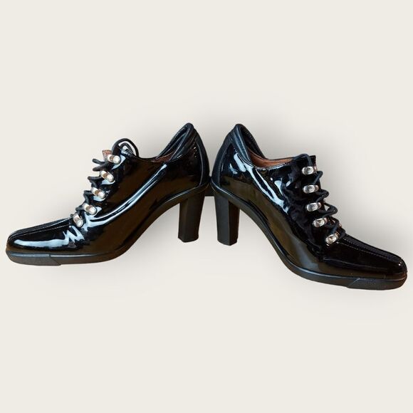 Donald J. Pilner Black Patent Leather Duke Booties Size 7.5 - Picture 7 of 11